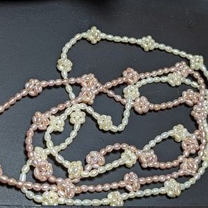 Set 2 Beautiful Vintage 28" Necklaces -Genuine Beaded Freshwater Sead Pearls